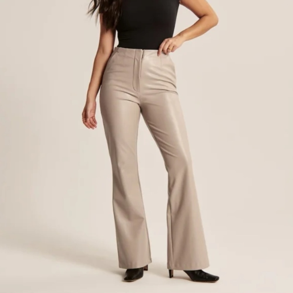 NWT - Abercrombie Vegan Leather Flare Pants - 25Short